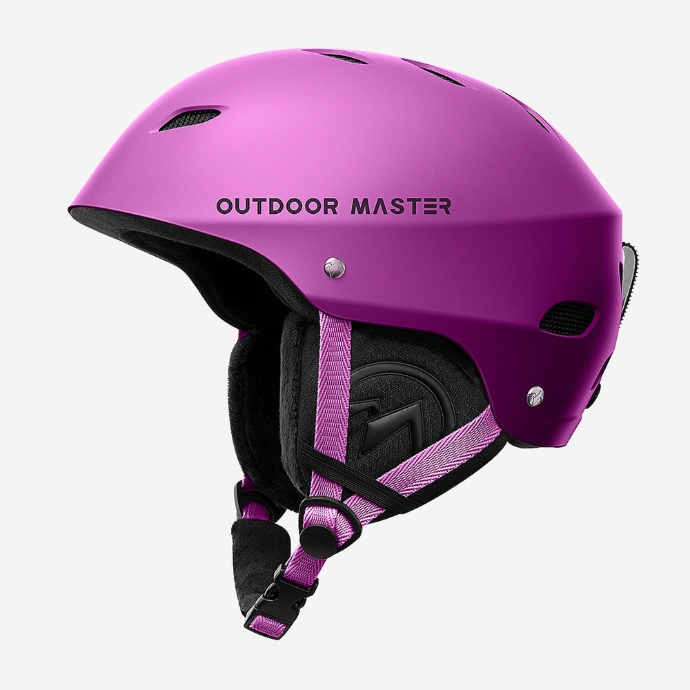 OutdoorMaster Kelvin Ski Snowboard Helmet | Men, Women, Youth | Purple | Large